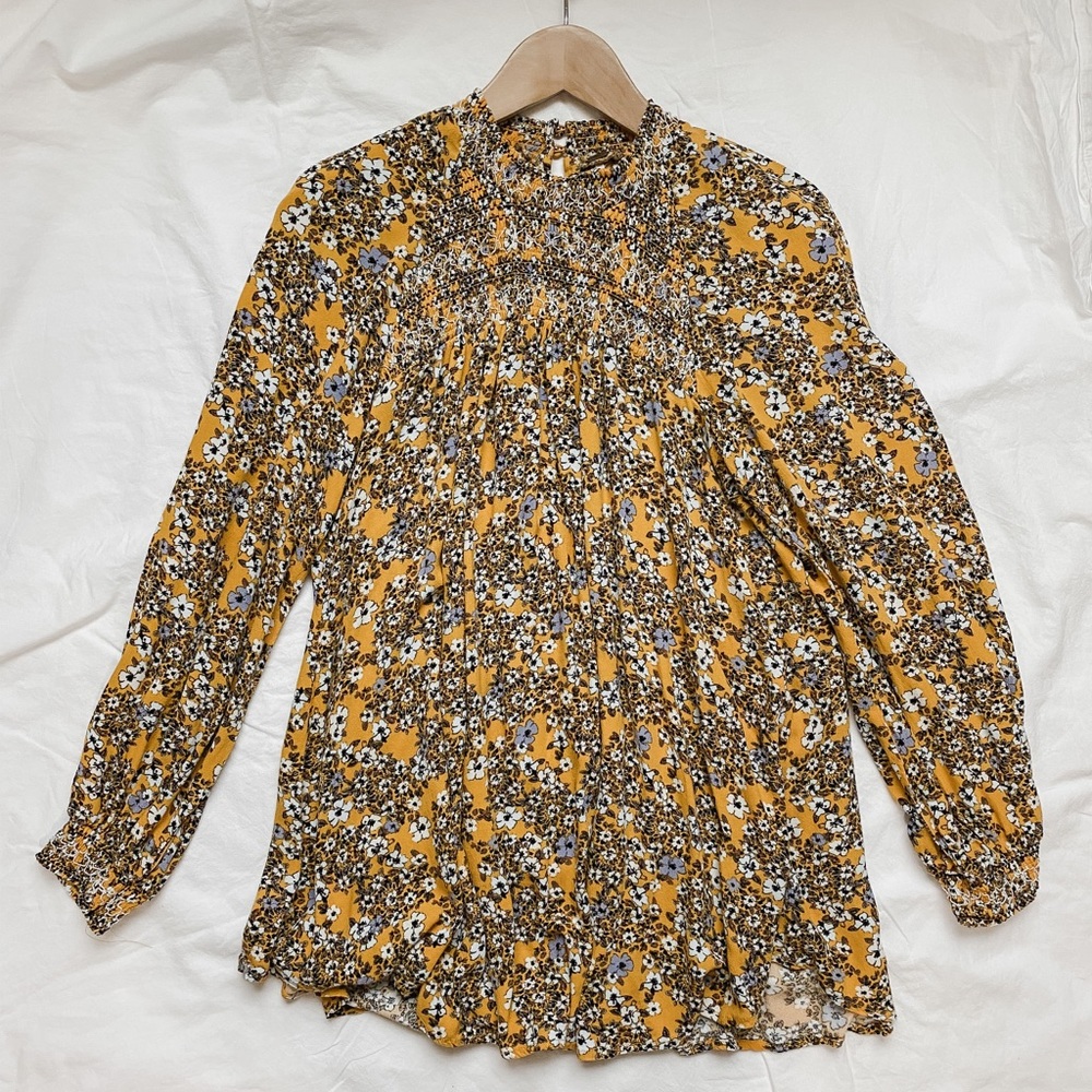 Free People yellow floral top